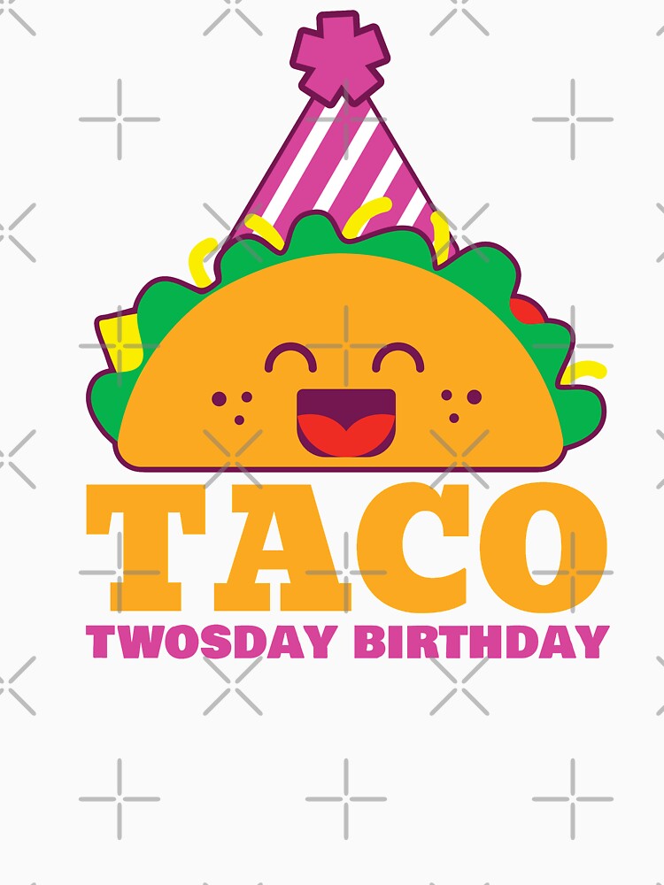 Taco twosday birthday pink girl by Mylittleprints Unisex , , , Long Sleeve Tee