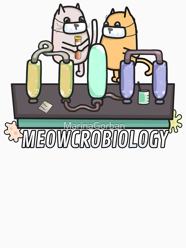 Meowcrobiology - Cat Biology Pun by ViewerEqualsPhoton Unisex , , , Long Sleeve Tee