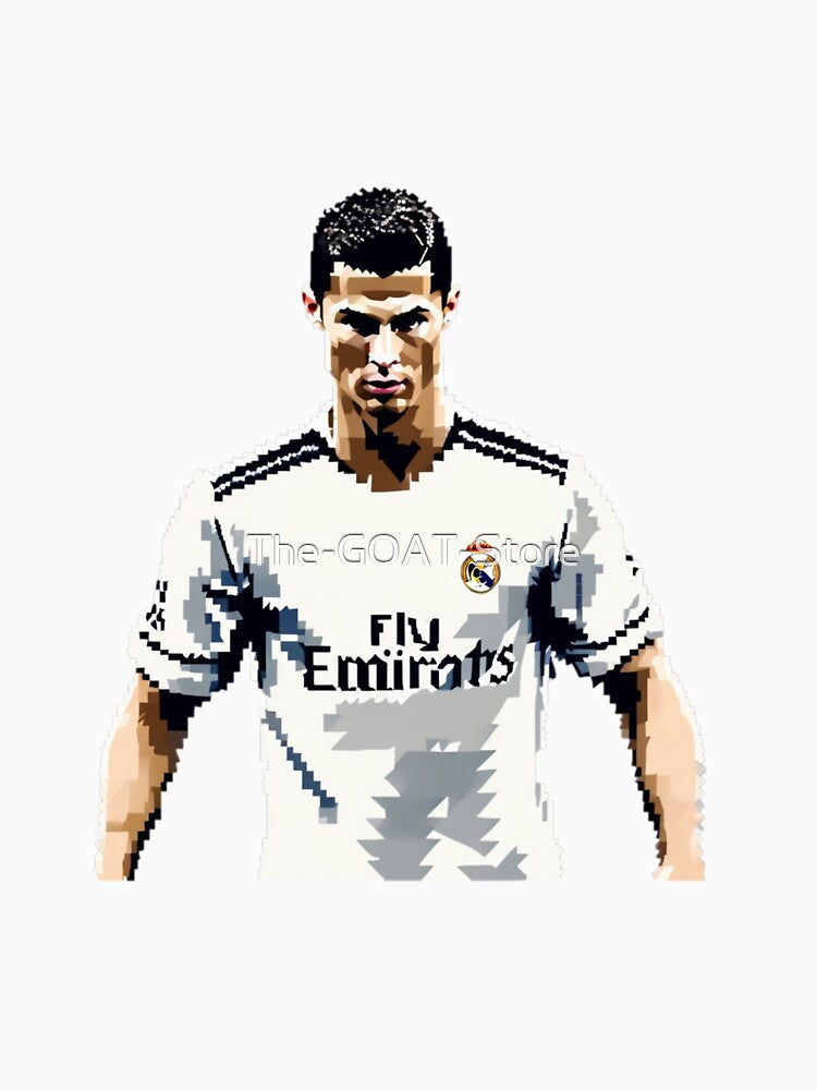 Cristiano Ronaldo CR7 Game Time Pixel Artwork Futbol Soccer by The-GOAT-Store Unisex , , , Long Sleeve Tee