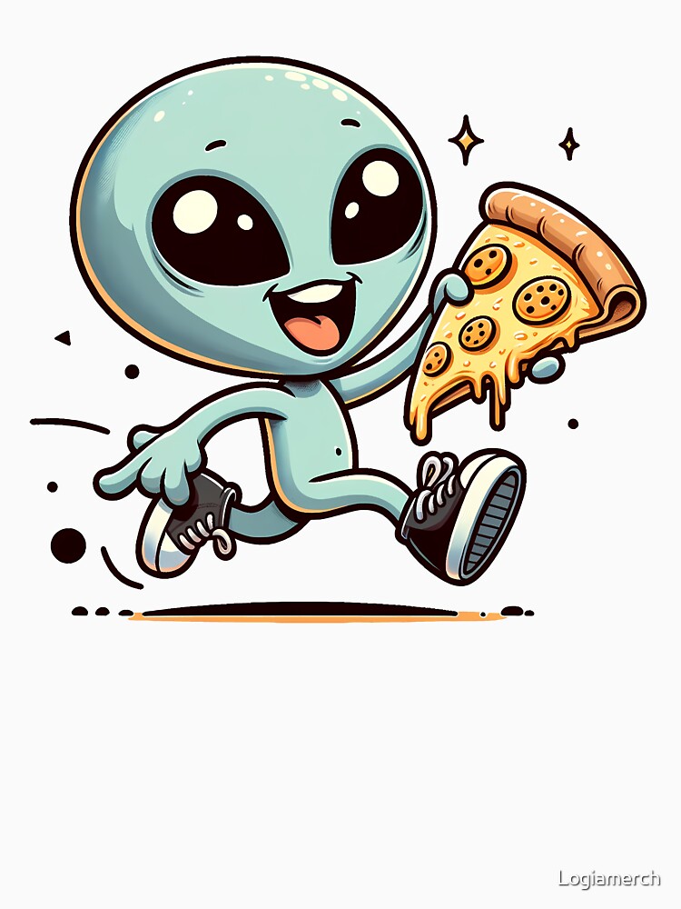 Funny Alien Pizza Lover by Logiamerch Unisex , , , Long Sleeve Tee