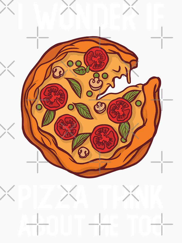 I Wonder If Pizza Think About Me To by OnepixArt Unisex , , , Long Sleeve Tee