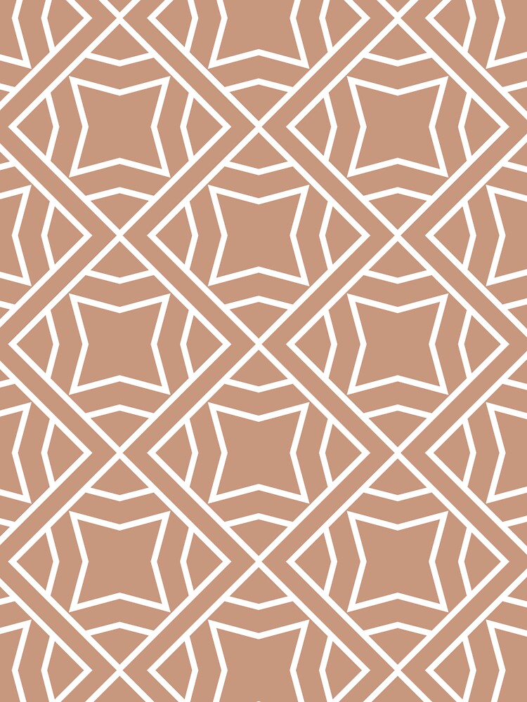 Tan and White Modern Stripe Cube Tile Pattern 2 Pairs DE 2022 Popular Color Chinook Salmon DET456 by ColorOfTheYears