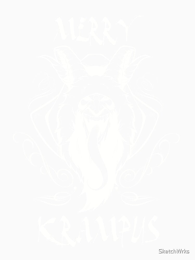 Ah Merrry White Krampus by SketchWrks Unisex , , , Long Sleeve Tee
