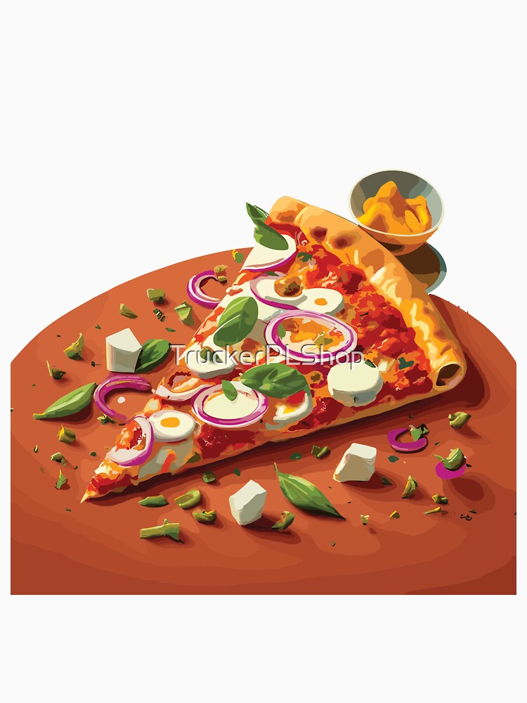 Cute triangle of pizza by TruckerPLShop Unisex , , , Long Sleeve Tee