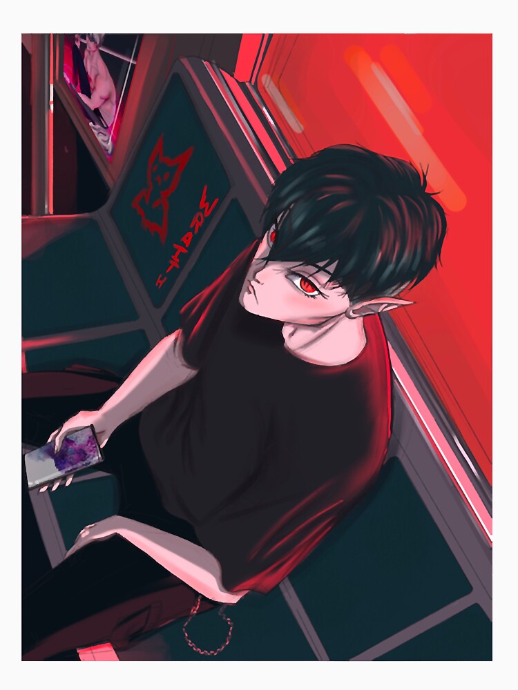 Vampire Boy on Subway Premium by GeneKlopens8 Unisex , , , Long Sleeve Tee