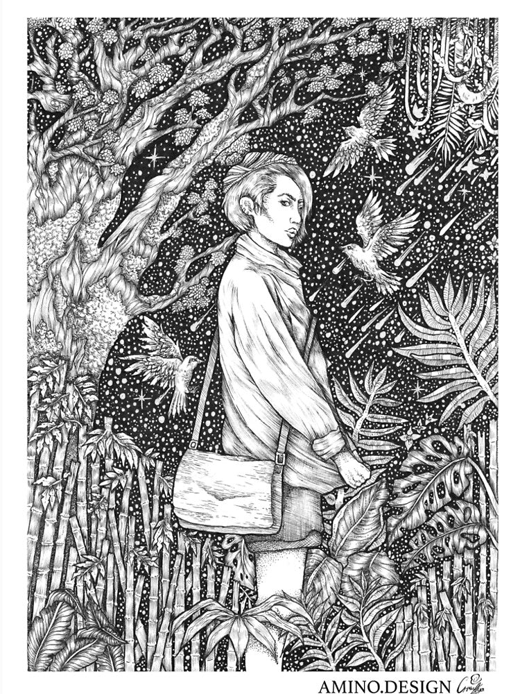 Forest Walk by Amino-Design Unisex , , , Long Sleeve Tee