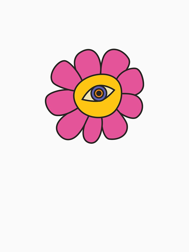 Flower with eye groovy psychedelic 70s style by delostantos