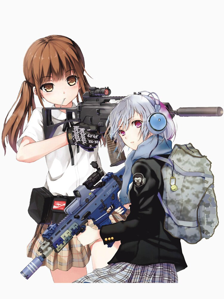 unisex - anime girl with gun by teeshops Unisex , , , Long Sleeve Tee