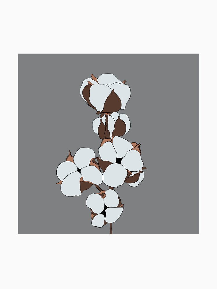 Botanical illustration | Flowering branch cotton by mariline-design Unisex , , , Long Sleeve Tee
