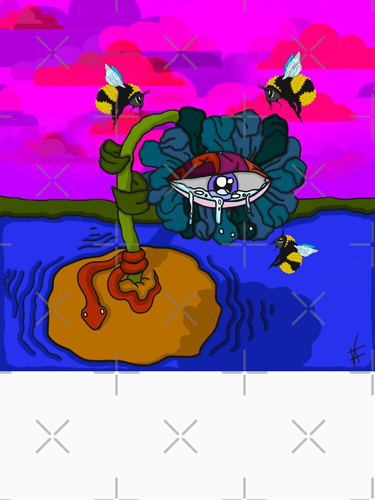 (Sad Freida) all seeing eye psychedelic flower art by VantaTheArtist