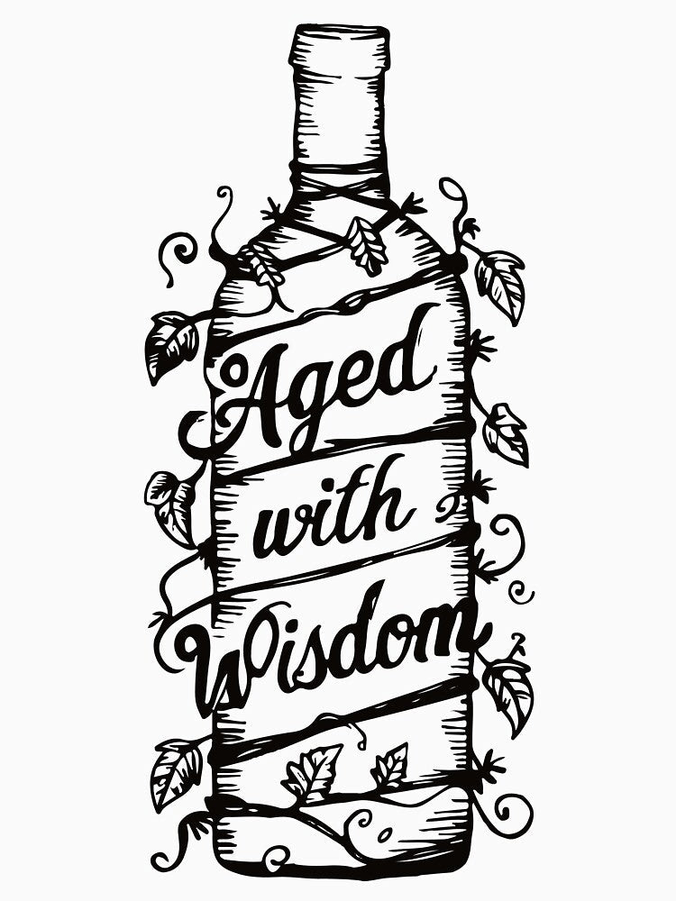 Aged With Wisdom by WineandWear Unisex , , , Long Sleeve Tee