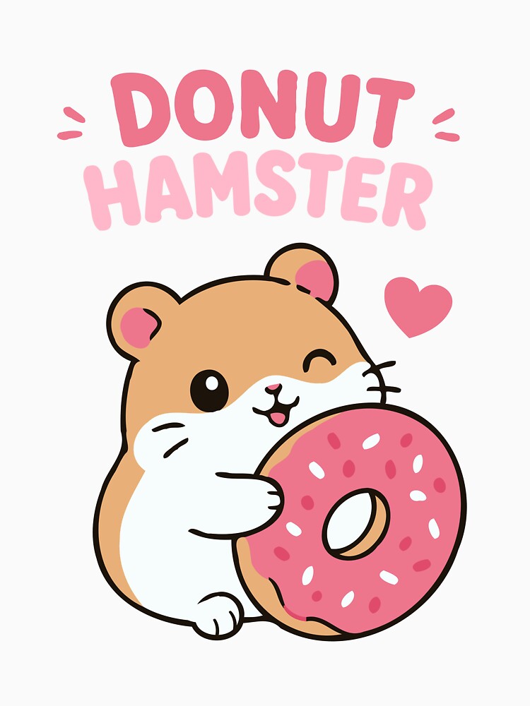Timid Hamster Donut Sticker Variant - Tee by RedStreamStudio Unisex , , , Long Sleeve Tee