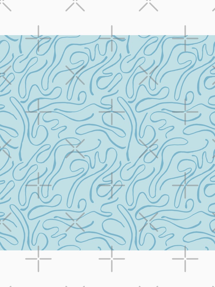 Serene Skies - Organic Swirly Brush Strokes in Blue by PeachyLitchi