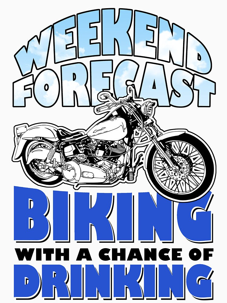 Weekend Forecast Biking With A Chance Of Drinking by Fairyjam Unisex , , , Long Sleeve Tee