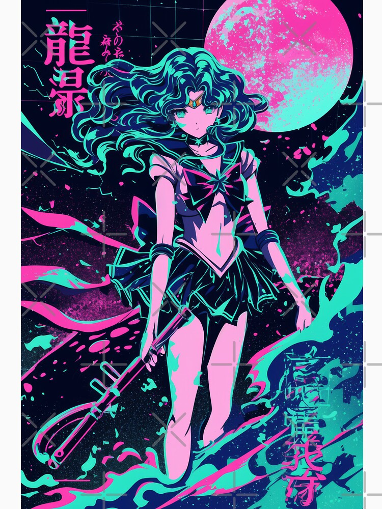 Sailor Neptune Neon City Night by AnimeArsenalPrints Unisex , , , Long Sleeve Tee
