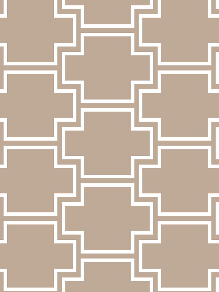 Brown and White Tessellation Line Pattern 2 Pairs DE 2022 Popular Color Trail Dust DE6123 by ColorOfTheYears