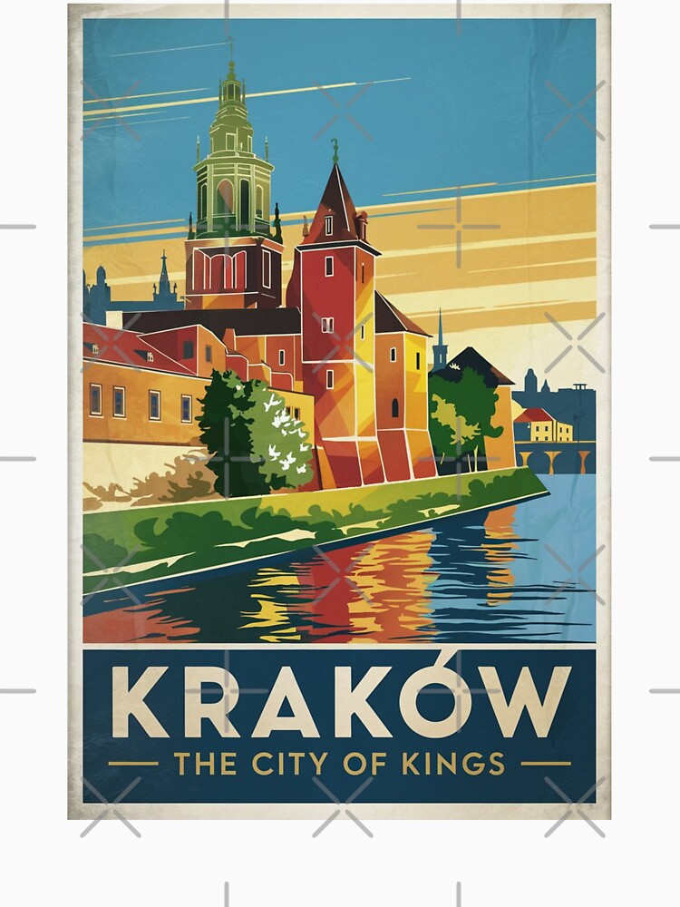 Krakow Vintage Travel Poster by TravelerRat Unisex , , , Long Sleeve Tee