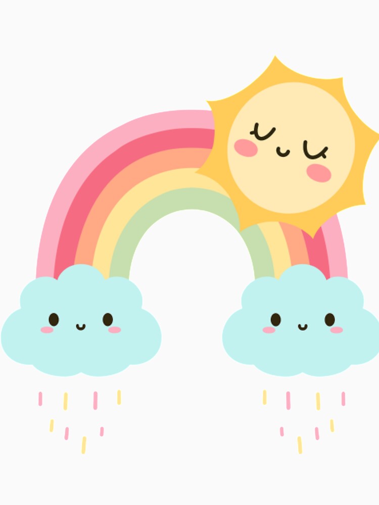 kawaii creative cartoon rainbow by trendingshop97 Unisex , , , Long Sleeve Tee