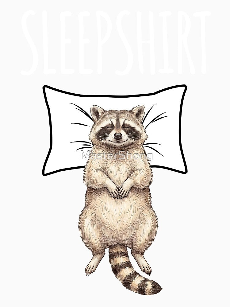 Raccoon sleep shirt by MasterShong Unisex , , , Long Sleeve Tee