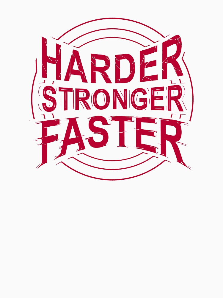 harder stronger faster typography - sports graphic design by hayrpictures Unisex , , , Long Sleeve Tee