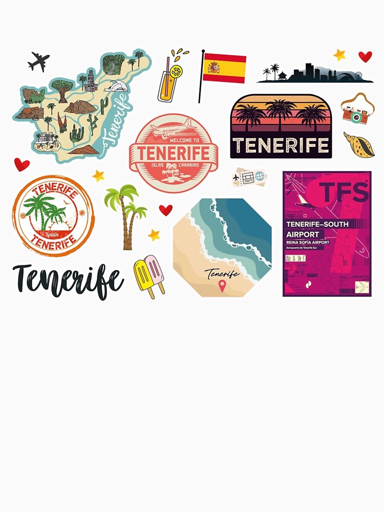 Tenerife – Minimal Travel Island Design by MedCanvas Unisex , , , Long Sleeve Tee