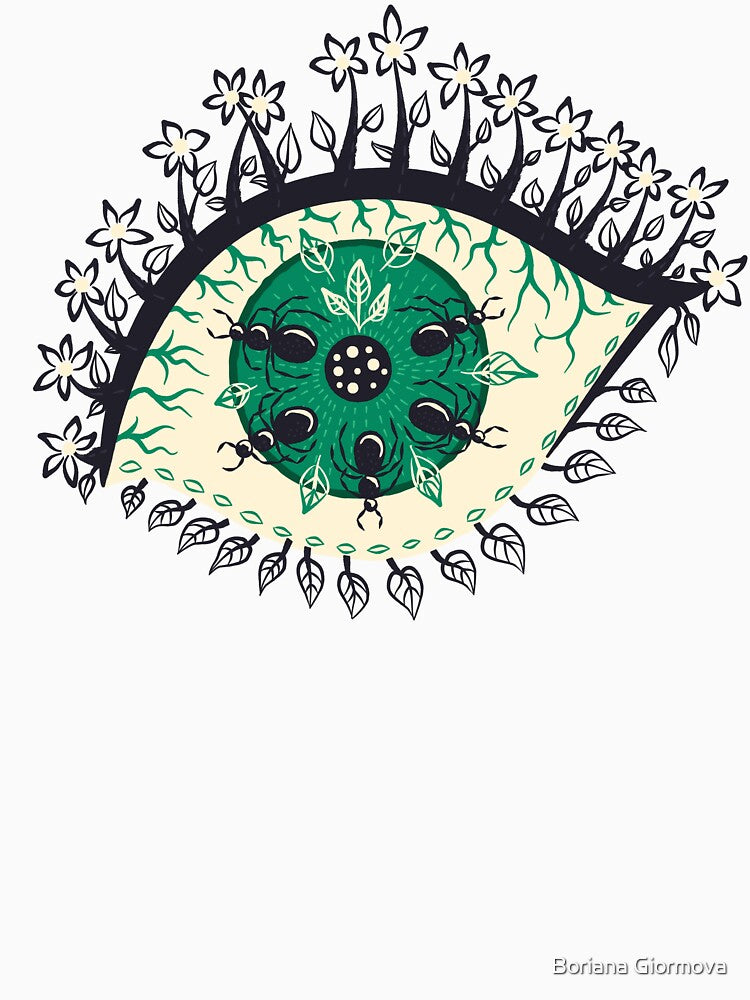 Plant Horror Eye - Vibrant Orange Psychedelia by Boriana Giormova