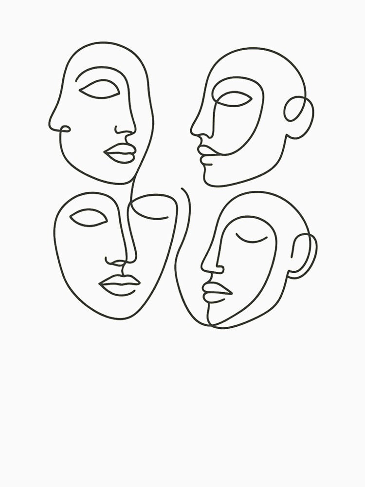 Minimal Line Art Faces by mav7designs
