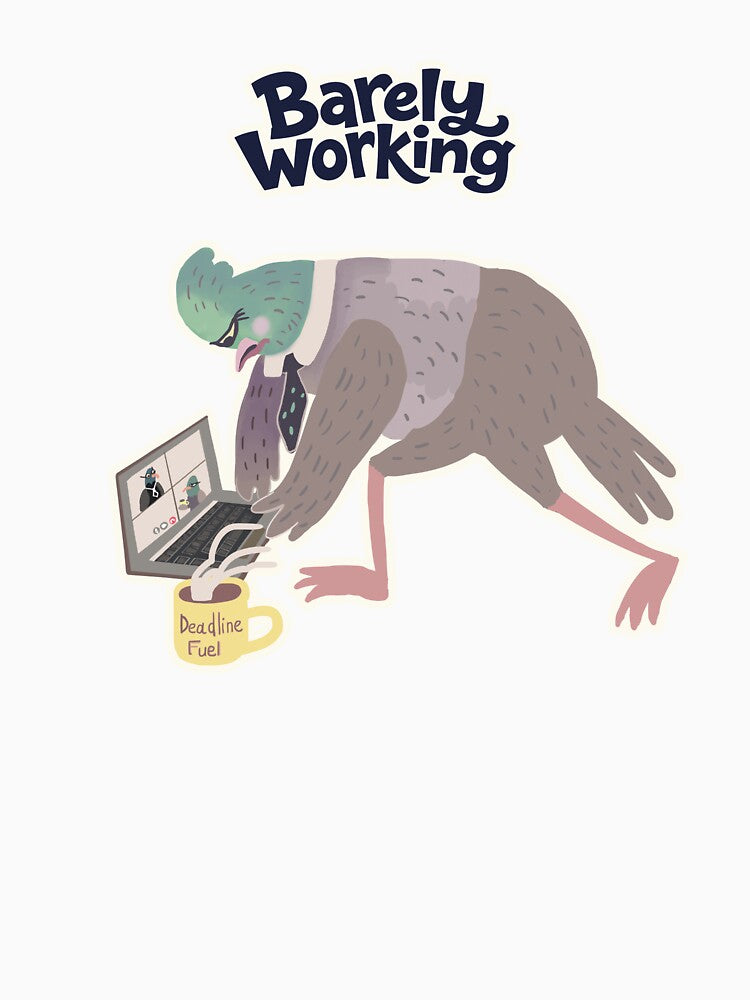 Barely Working Office Pigeon by FaliushART Unisex , , , Long Sleeve Tee