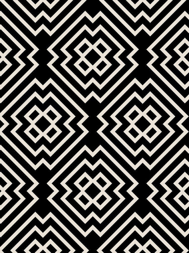 Black and Beige Ornamental Shape Pattern 6 Pairs DE 2022 Popular Color Crisp Muslin DE6212 by ColorOfTheYears