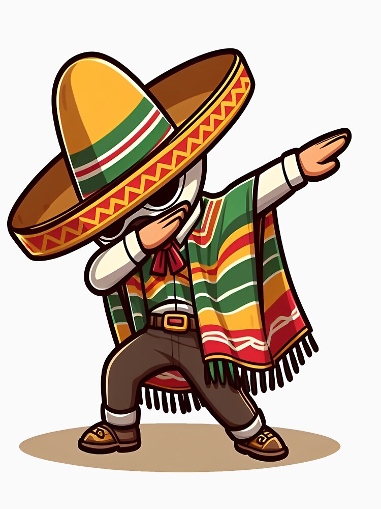 Dabbing Mexican Poncho Cinco de Mayo Boys Men by Nadeengift Unisex , , , Long Sleeve Tee
