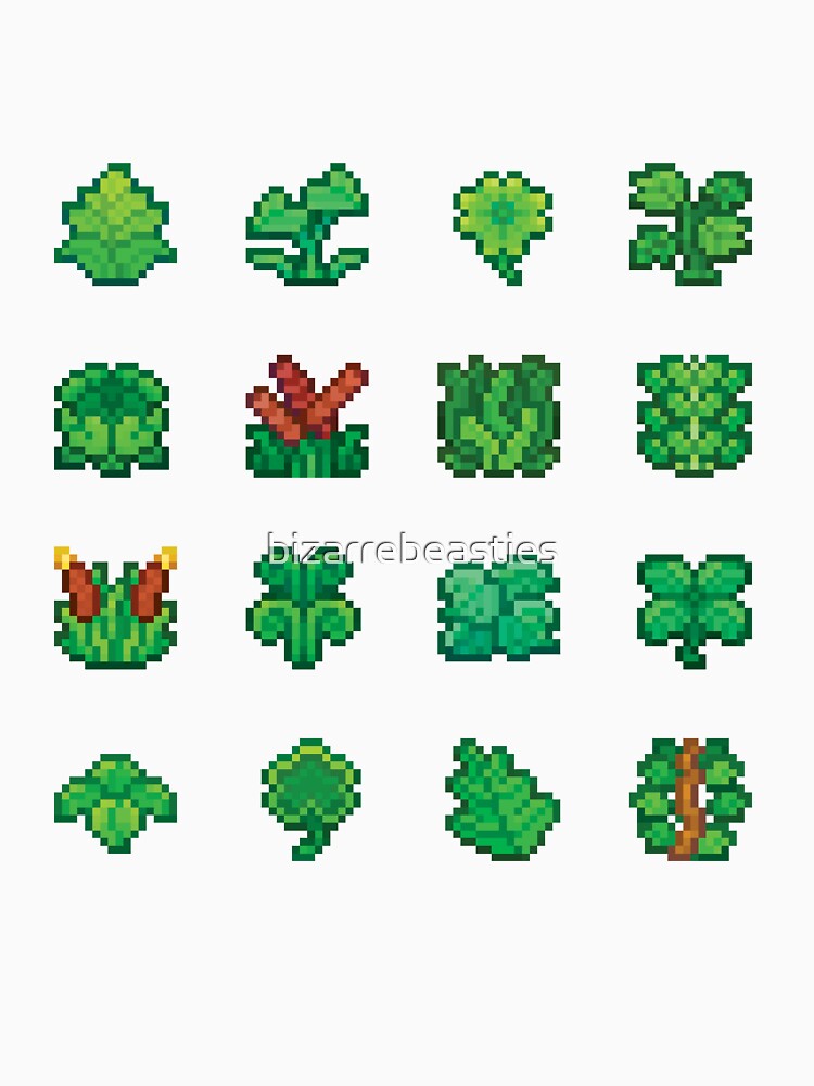 Green Fantasy Pixel Art Plants by bizarrebeasties Unisex , , , Long Sleeve Tee