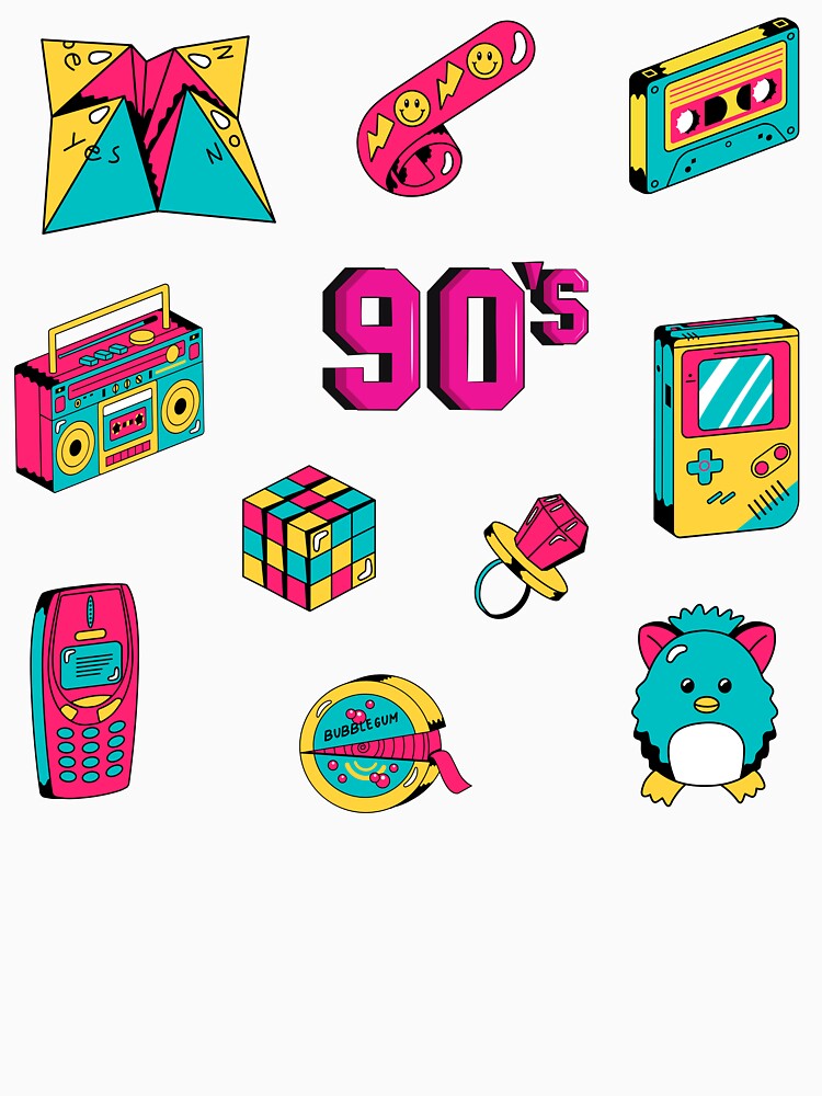 90s Kid Sticker Pack by m95sim Unisex , , , Long Sleeve Tee