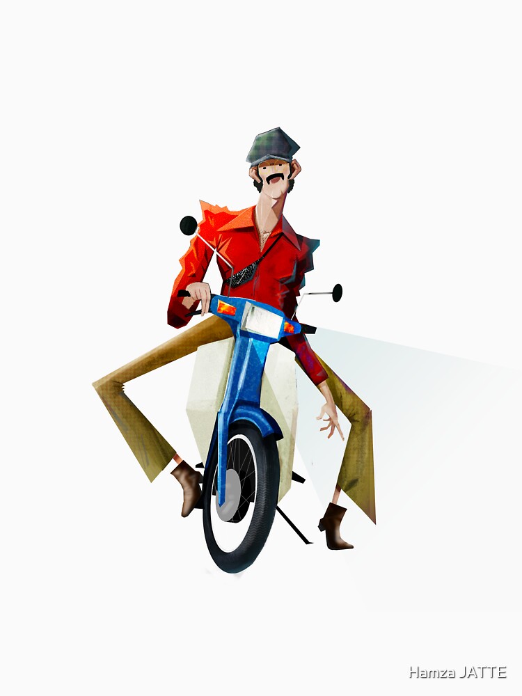 Fashionable man on bike by Hamza JATTE Unisex , , , Long Sleeve Tee