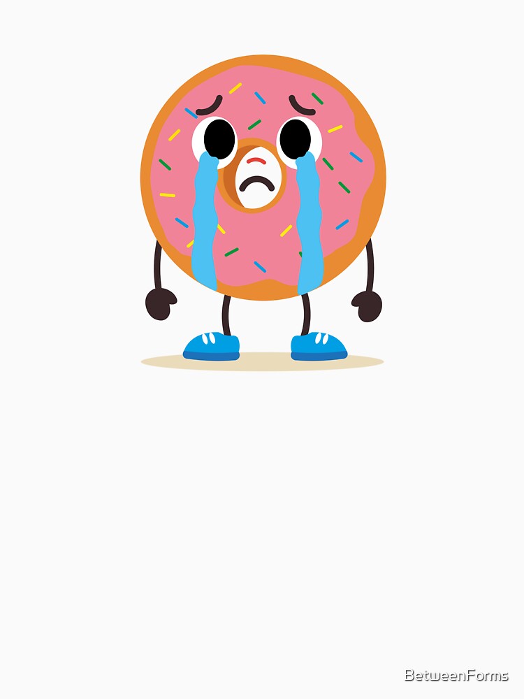 Crying Donut Emotional Character by BetweenForms Unisex , , , Long Sleeve Tee