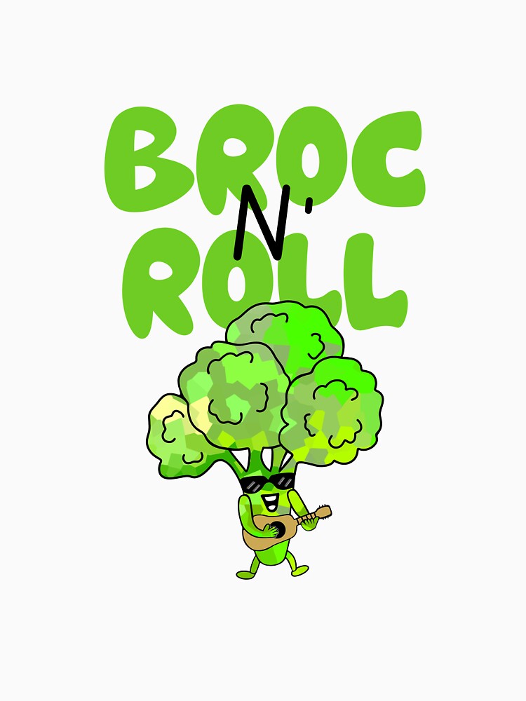 Broc And Roll Funny Broccoli Pun by Sartoris Art Unisex , , , Long Sleeve Tee