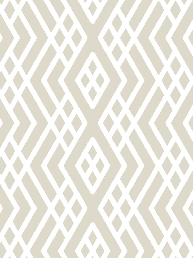 Tan and White Geometric Shape Mosaic Pattern 3 Pairs Benjamin Moore 2022 Popular Color Morning Dew OC-140 - Colour Trends - Shades - Hues by ColorOfTheYears