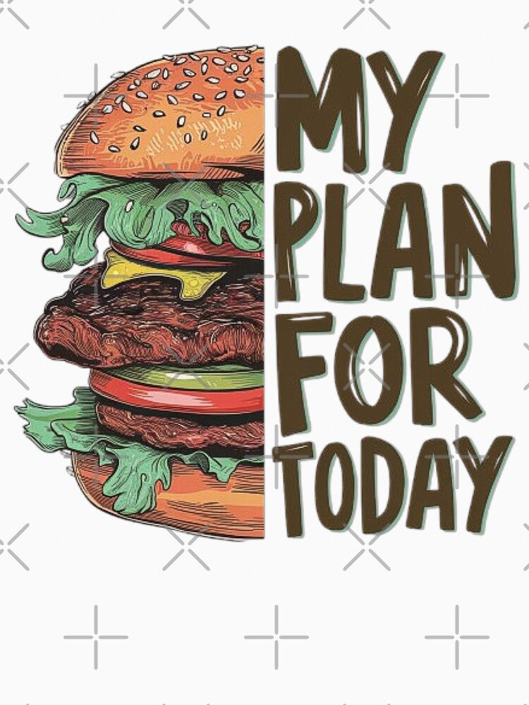 Ultimate Burger Plan for Today - Mouthwatering Cheeseburger Design by love3617 Unisex , , , Long Sleeve Tee