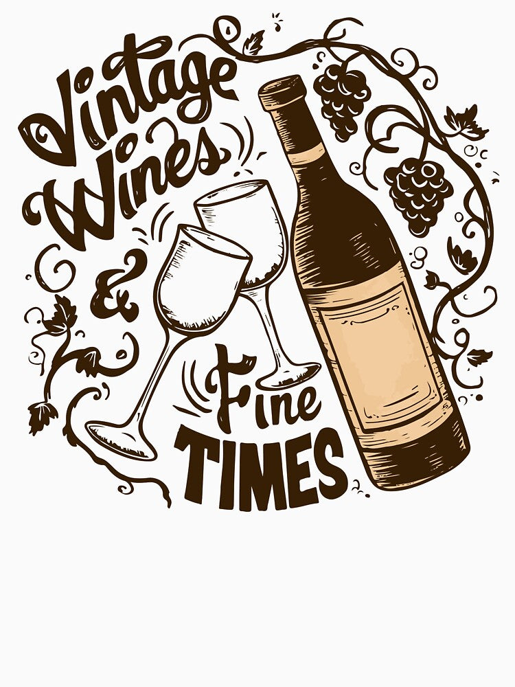 Vintage Wines Fine Times by WineandWear Unisex , , , Long Sleeve Tee
