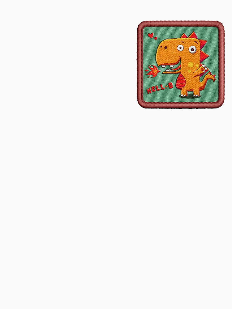 cute cartoon dragon (funny dinosaur) - embroidery patch by hayrpictures Unisex , , , Long Sleeve Tee