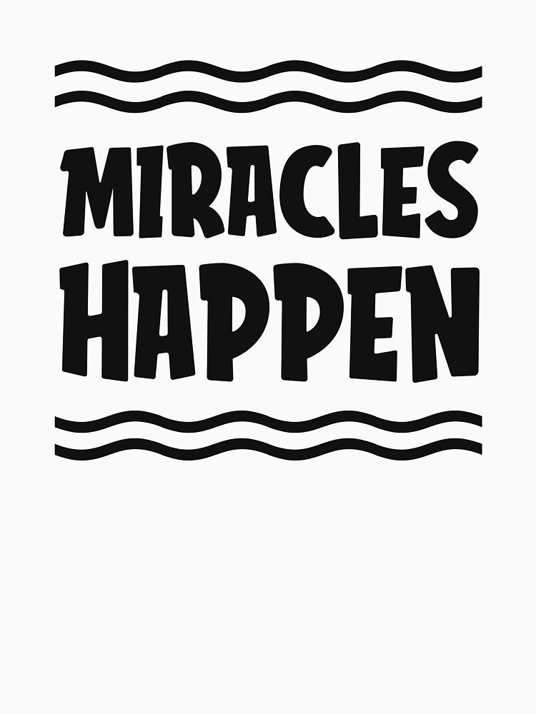 Positive “Miracles Happen” Pink – Uplifting Motivational Tee with Bold Typography and Wavy Line Design for Everyday Inspiration by National Cyber Security Training Academy