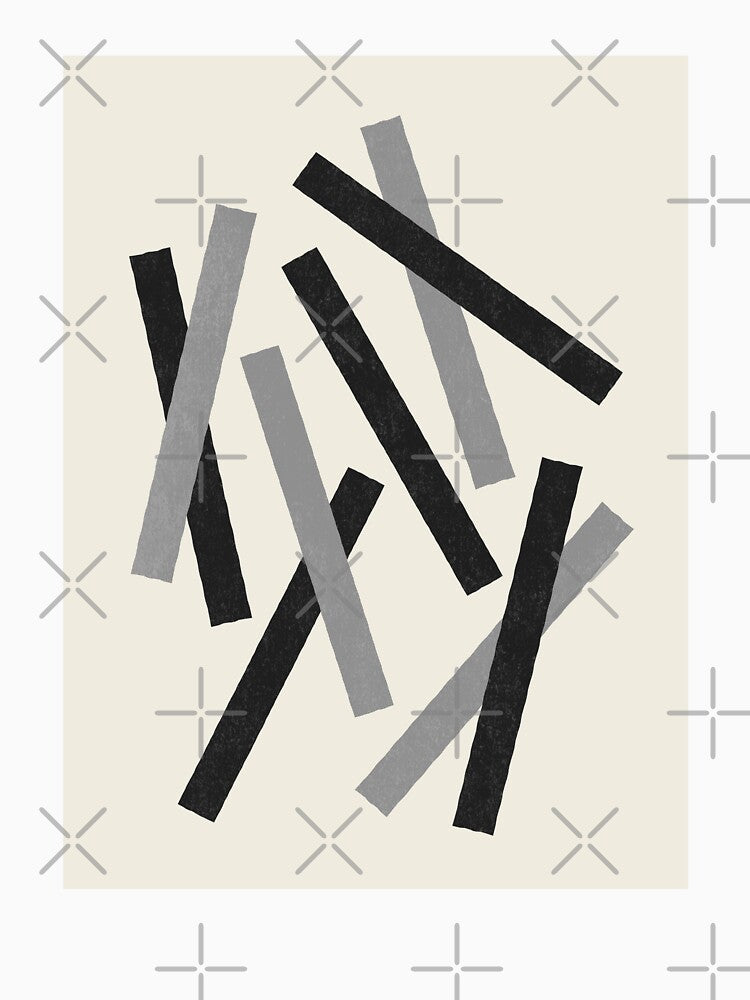 Lines Misaligned - Black Grey White by moonlightprint
