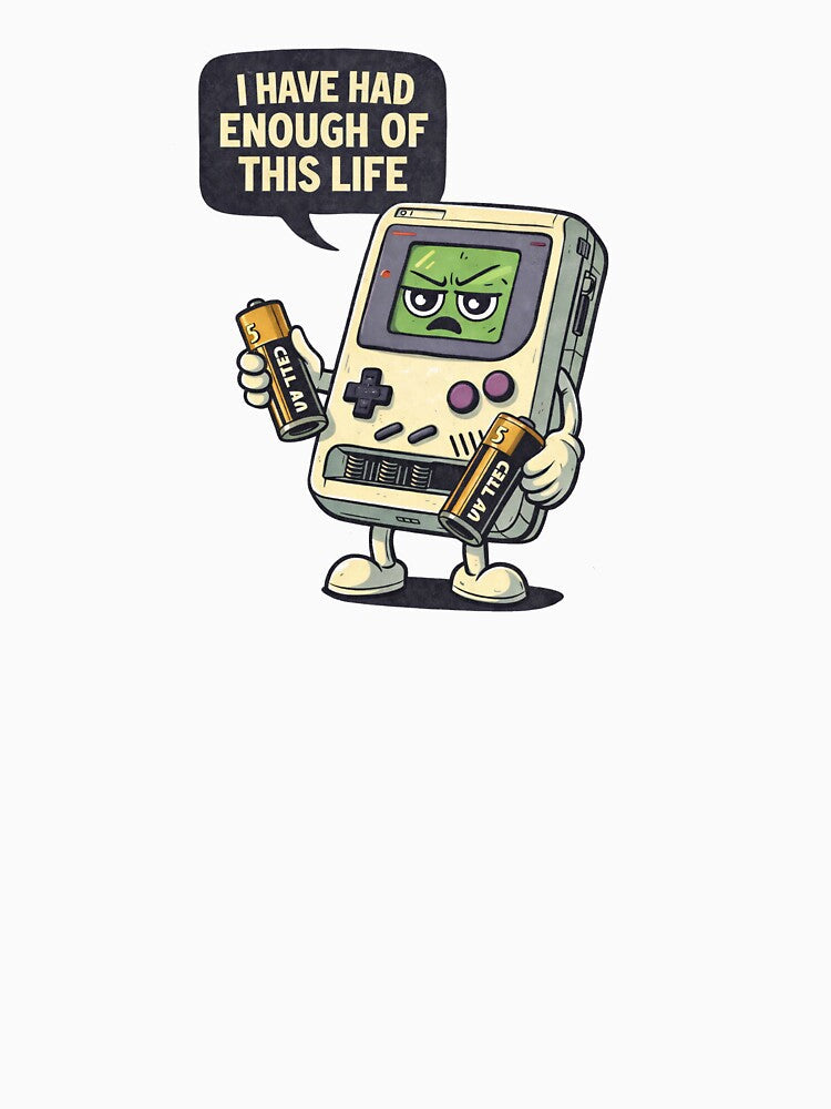 Retro Game Console Shirt, Dark Humor Gamer Gift, Existential Meme Tee, Funny Burnout Design by Aiming_for_Atlas