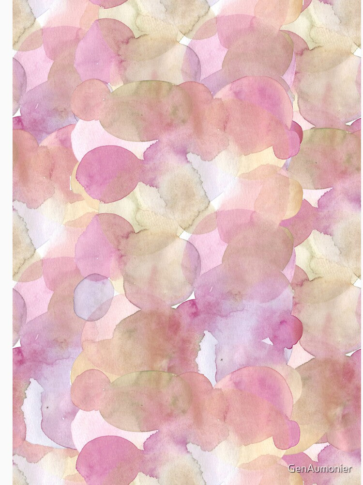 Blush Bubbles Hand painted Watercolor Soft Warm Color Circles by GenAumonier