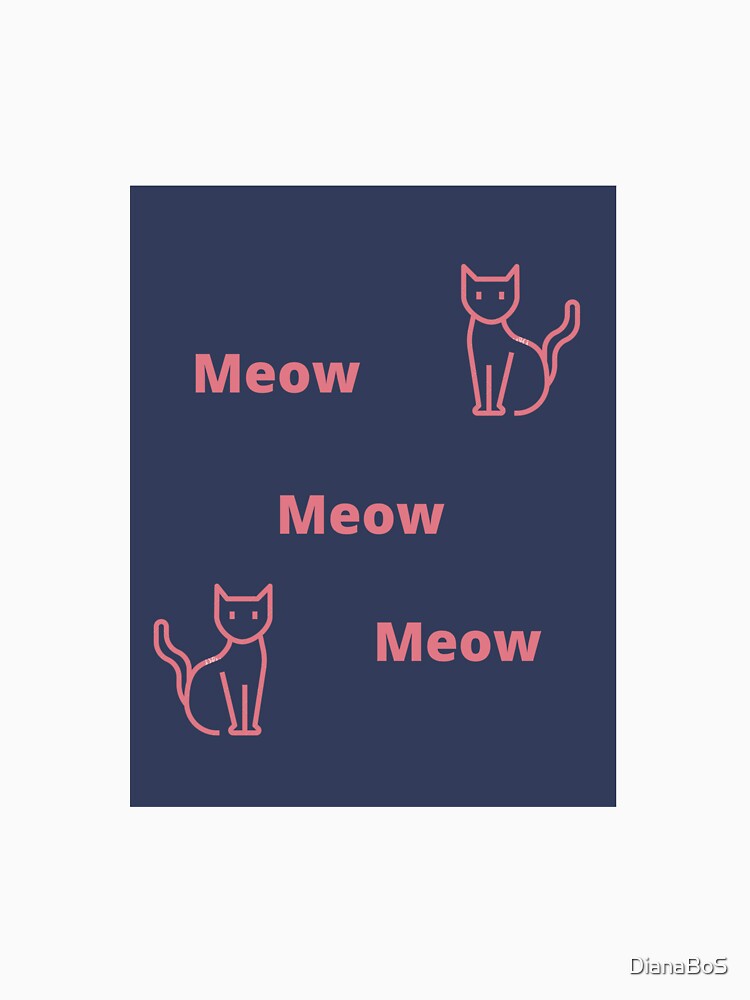 Meow and cat print by DianaBoS Unisex , , , Long Sleeve Tee