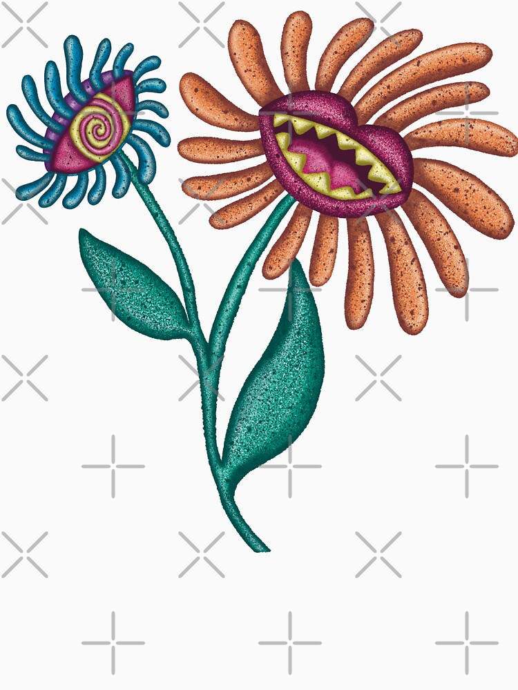 Hand Drawn Pshychedelic Trippy Flowers by InkyOdyssey