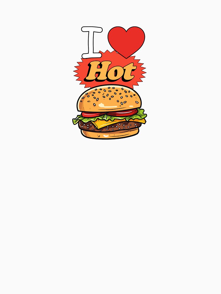 I Love Burgers Minimalist Design Classic by puurfectcat Unisex , , , Long Sleeve Tee