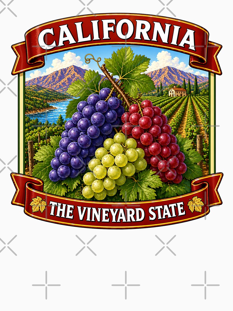 California Grapes – The Vineyard State by Myra365Art Unisex , , , Long Sleeve Tee