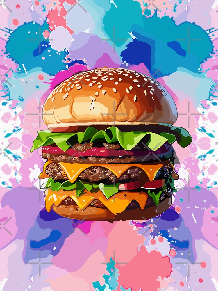 Double Combo Burger - Fast Food Favorite by FridPix Unisex , , , Long Sleeve Tee