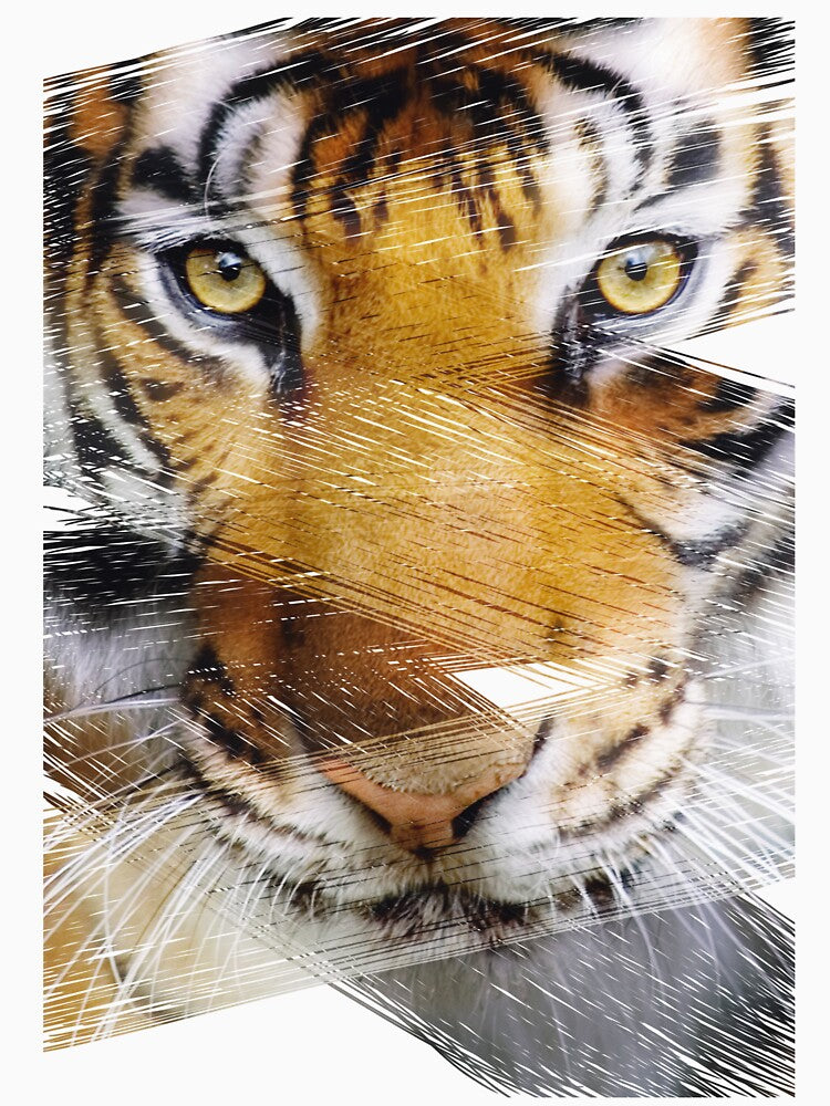 Tiger Head Brush by Fairyjam Unisex , , , Long Sleeve Tee