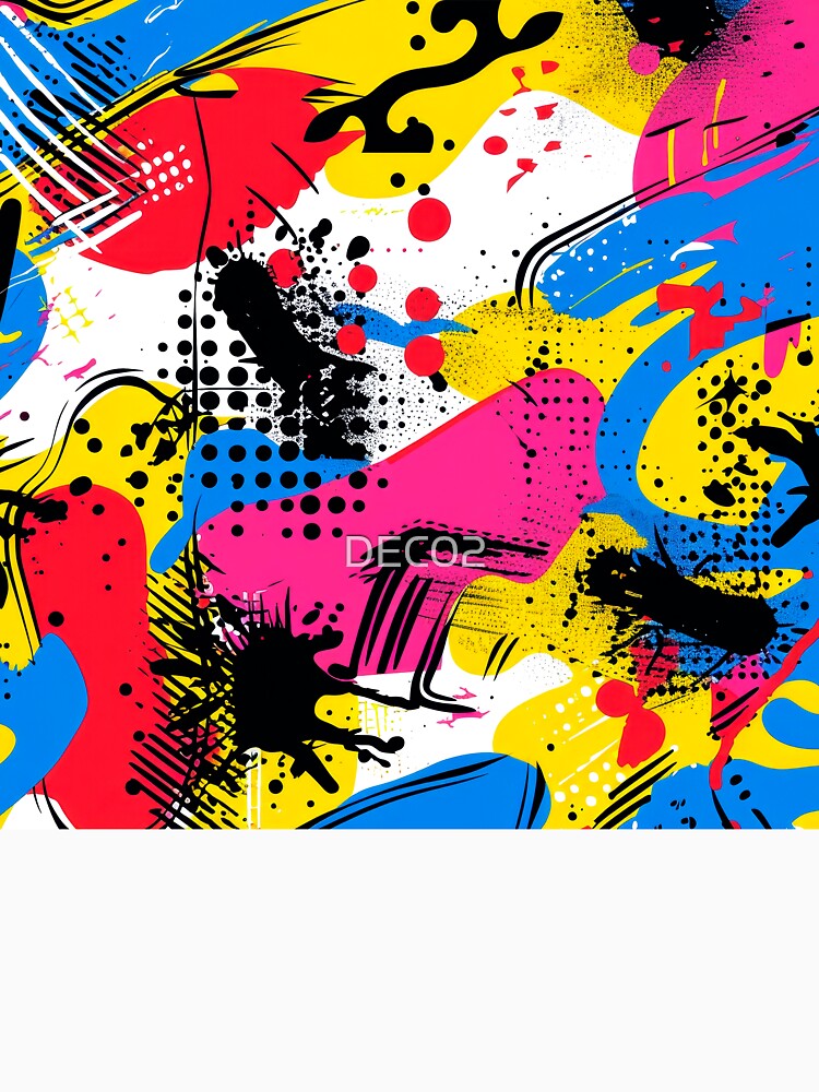 Pop Art Comic Book Cartoon-Style Colorful Abstract by DEC02 Unisex , , , Long Sleeve Tee